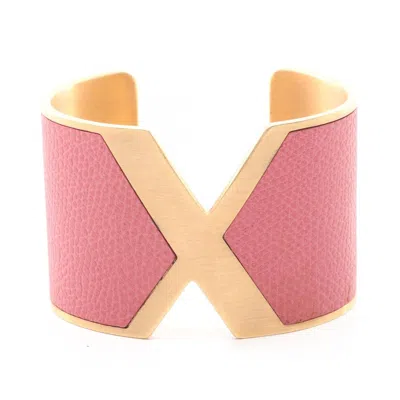 Valextra Leather Bangle In Pink