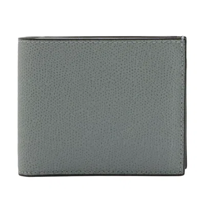 Valextra Leather Bifold Wallet In Blue