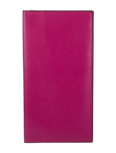Pre-owned Valextra Leather Bifold Wallet In Pink