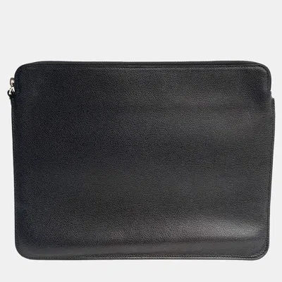 Pre-owned Valextra Leather Black Clutch