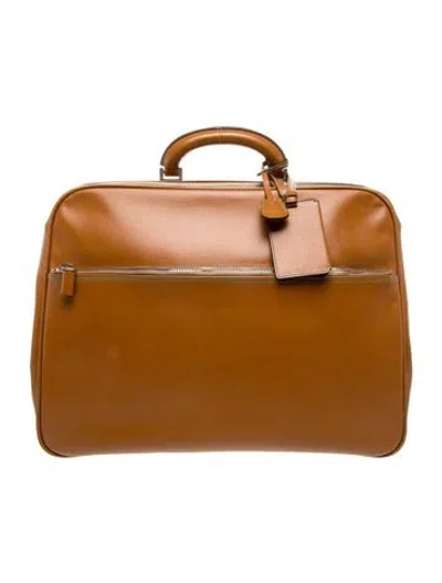 Pre-owned Valextra Leather Briefcase In Brown