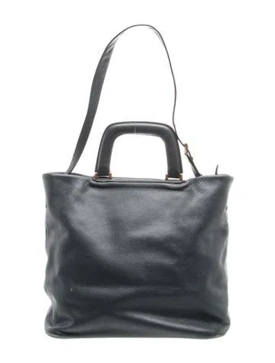 Pre-owned Valextra Leather Bucket Bag In Gray