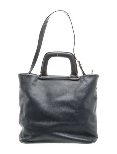 Pre-owned Valextra Leather Bucket Bag In Grey