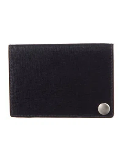 Pre-owned Valextra Leather Card Holder In Blue