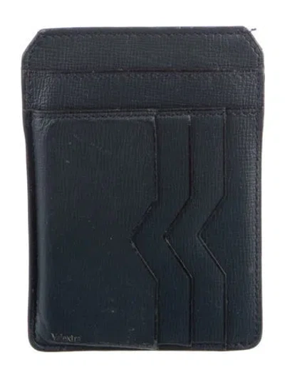 Pre-owned Valextra Leather Card Holder In Blue