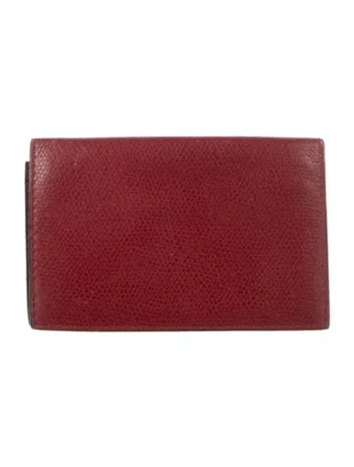 Pre-owned Valextra Leather Card Holder In Red