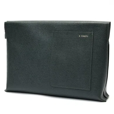 Pre-owned Valextra Leather Clutch Bag () In Green