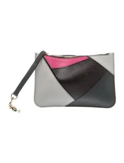 Pre-owned Valextra Leather Clutch In Black