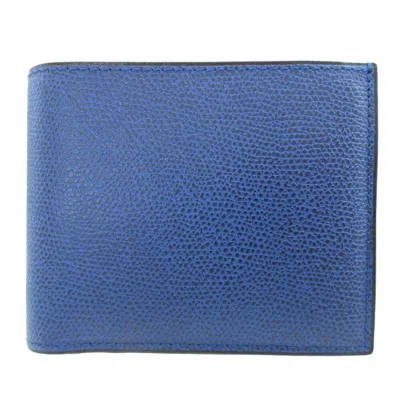 Pre-owned Valextra Leather Coin Purse/coin Case () In Blue