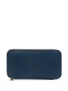 Valextra Leather Continental Wallet In Blue