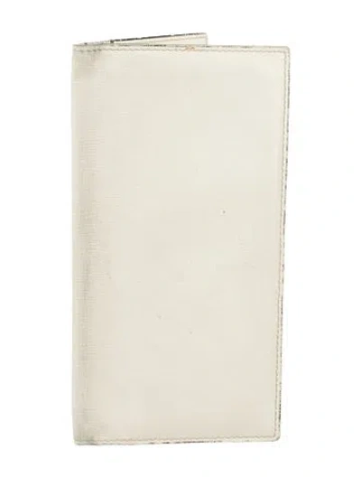 Pre-owned Valextra Leather Continental Wallet In Neutral