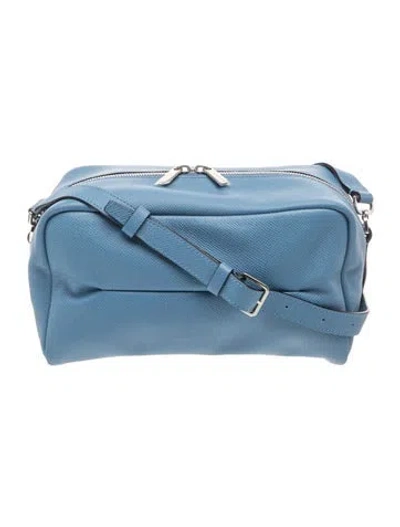 Pre-owned Valextra Leather Crossbody Bag In Blue