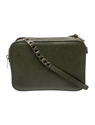 Pre-owned Valextra Leather Crossbody Bag In Green