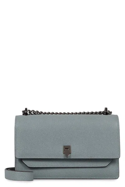 Valextra Leather Crossbody Bag In Grey
