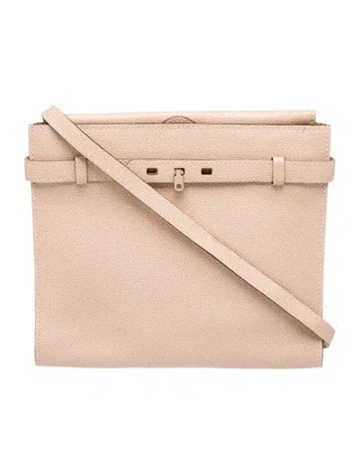 Pre-owned Valextra Leather Crossbody Bag In Neutrals/pink
