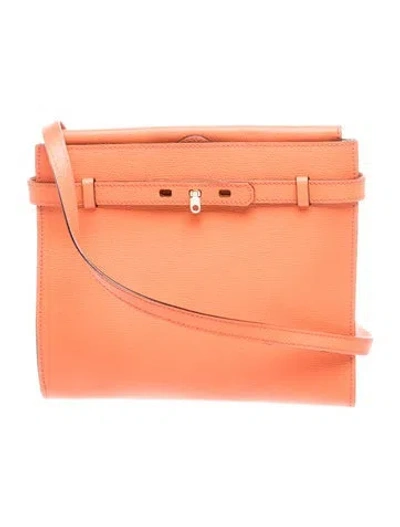 Pre-owned Valextra Leather Crossbody Bag In Orange