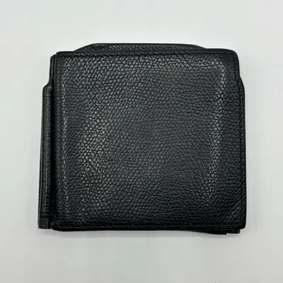 Valextra Leather Double Money Clip Wallet Black
