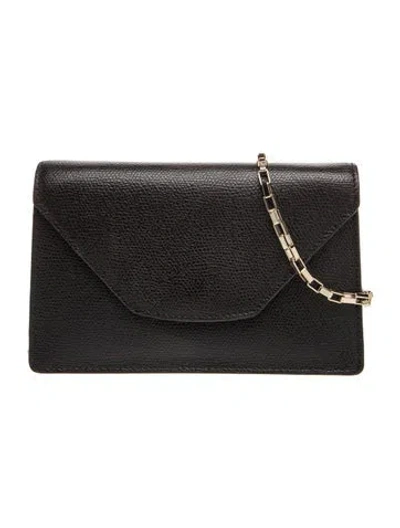 Pre-owned Valextra Leather Evening Bag In Black