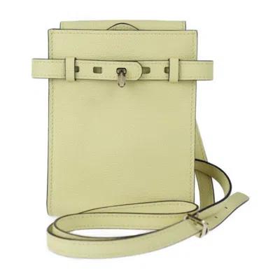 Pre-owned Valextra Leather Handbag Pochette Shoulder Bag () In White