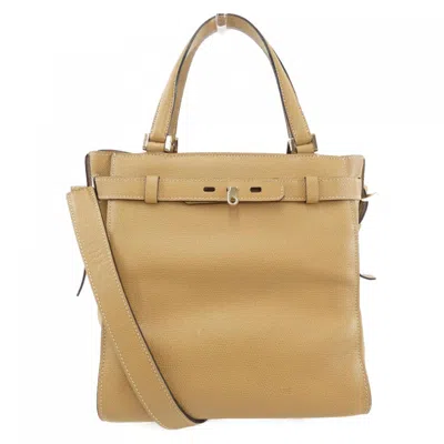 Pre-owned Valextra Leather Handbag () In Beige