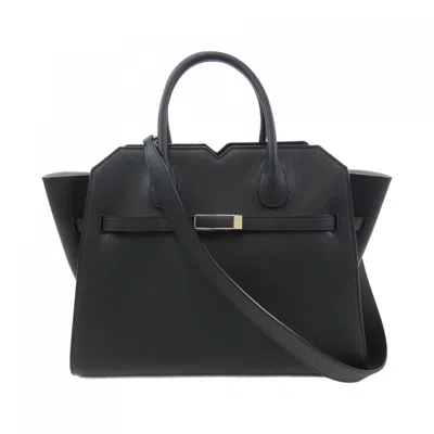 Pre-owned Valextra Leather Handbag () In Black