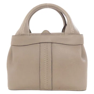 Pre-owned Valextra Leather Handbag () In Beige