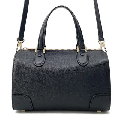 Pre-owned Valextra Leather Handbag Shoulder Bag () In Black