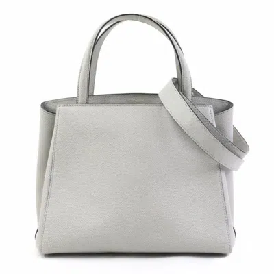 Pre-owned Valextra Leather Handbag Shoulder Bag () In Grey