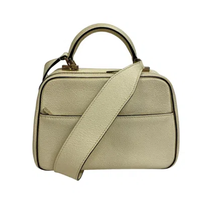 Pre-owned Valextra Leather Handbag Shoulder Bag () In White