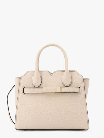 Valextra Leather Handbag With Frontal Walker And Strap
