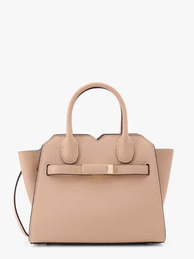 Valextra Leather Handbag With Frontal Walker And Strap