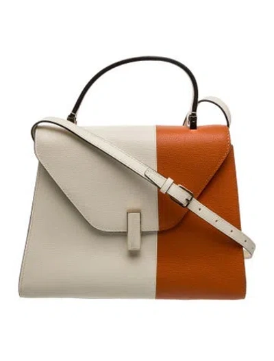Pre-owned Valextra Leather Iside Mini In Neutral