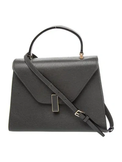 Pre-owned Valextra Leather Iside Top Handle Bag Medium In Gray