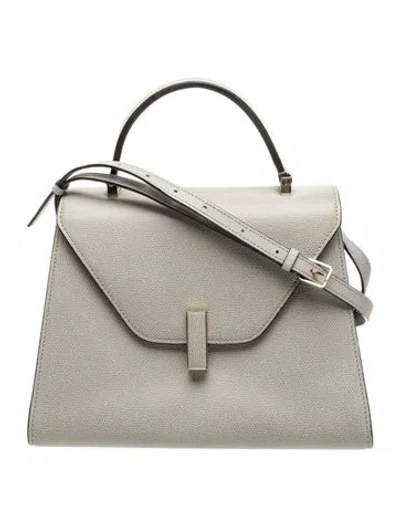 Pre-owned Valextra Leather Iside Tote Medium In Gray