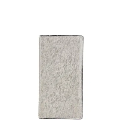 Pre-owned Valextra Leather Long Bill Wallet (bi-fold) () In Grey