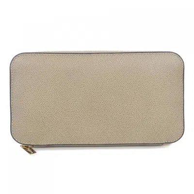 Pre-owned Valextra Leather Long Wallet (bi-fold) ()