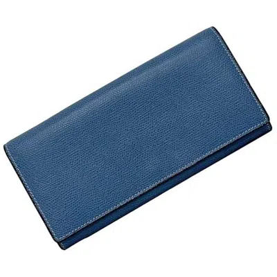 Pre-owned Valextra Leather Long Wallet (bi-fold) ()