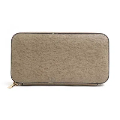 Pre-owned Valextra Leather Long Wallet (bi-fold) () In Brown