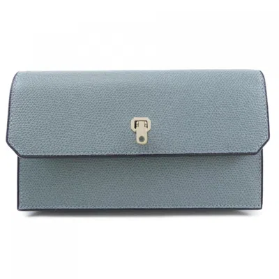 Pre-owned Valextra Leather Long Wallet (bi-fold) () In Green
