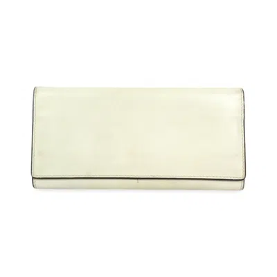 Pre-owned Valextra Leather Long Wallet (bi-fold) () In White