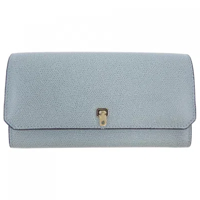 Pre-owned Valextra Leather Long Wallet (tri-fold) ()