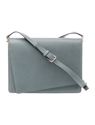 Pre-owned Valextra Leather Messenger Bag In Gray