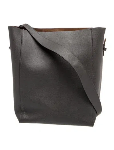 Pre-owned Valextra Leather Messenger Bag In Gray