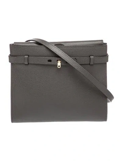 Pre-owned Valextra Leather Messenger Bag In Gray