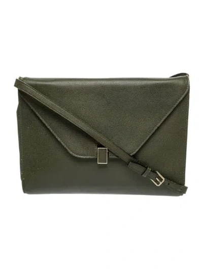 Pre-owned Valextra Leather Messenger Bag In Green