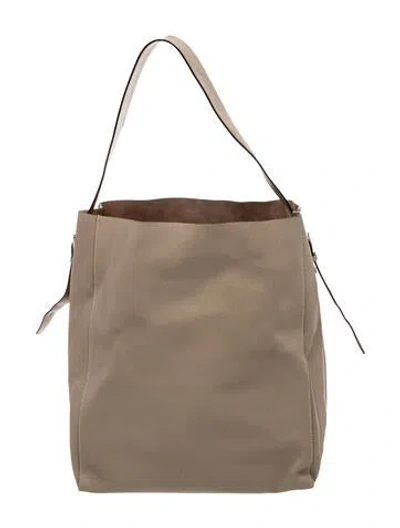 Pre-owned Valextra Leather Messenger Bag In Neutral