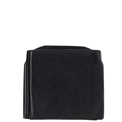 Valextra Leather Money Clip Coin Case In Black