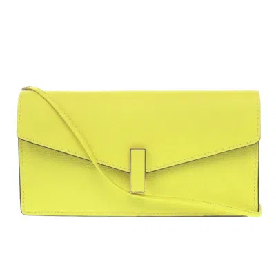 Pre-owned Valextra Leather Pochette Shoulder Bag () In Yellow