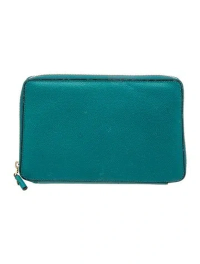 Pre-owned Valextra Leather Portfolio In Blue