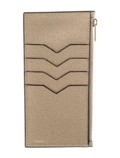 Pre-owned Valextra Leather Printed Wallet In Neutral